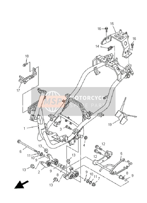 Yamaha XC125E VITY VITY 2008 Cadre pour un 2008 Yamaha XC125E VITY VITY